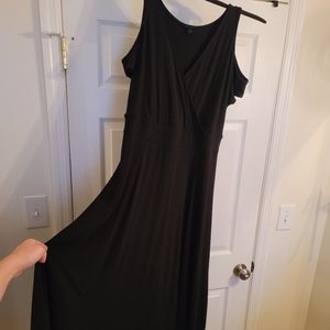 Torrid Long Black Jersey Maxi Cold Shoulder Dress Size 0 (L/XL)